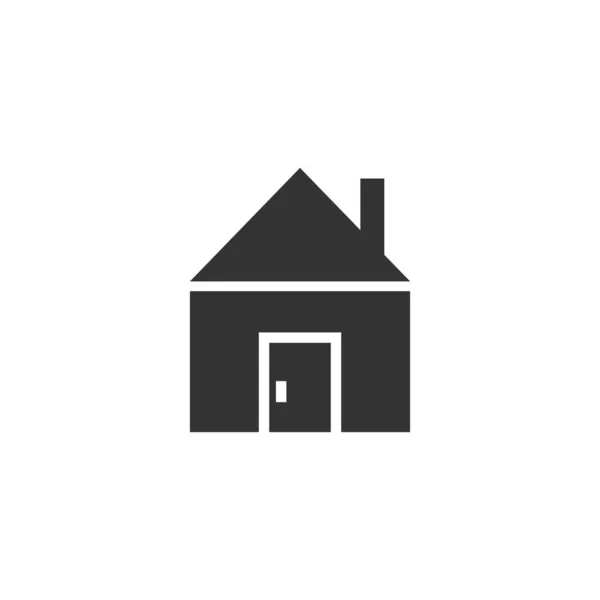 Gebäude-Ikone im flachen Stil. Home-Vektor-Abbildung auf weißem i — Stockvektor