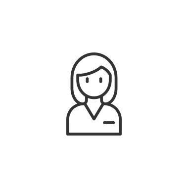 Düz stil bir kadın yüzü. İnsanlar illüstrasyon vektörü