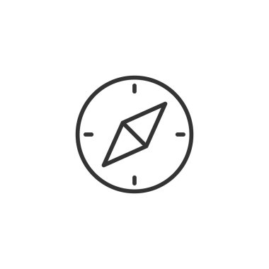 Pusula simgesi düz stil. Navigasyon ekipman vektör illüstrası