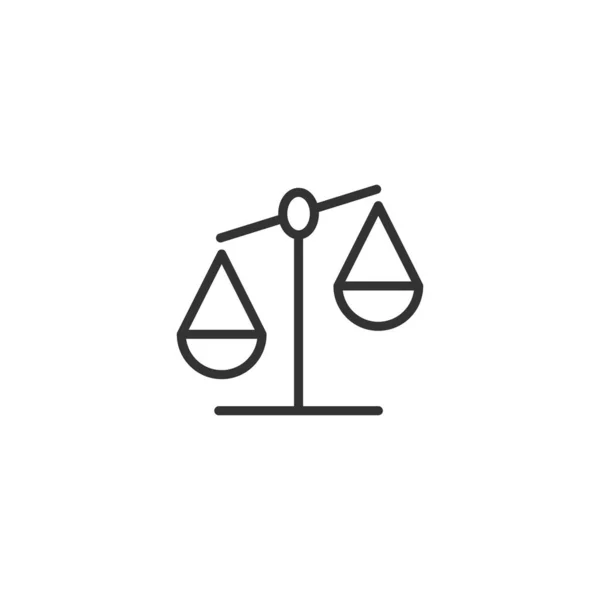 Scale balance icon in flat style. Justice vector illustration on — Stock Vector