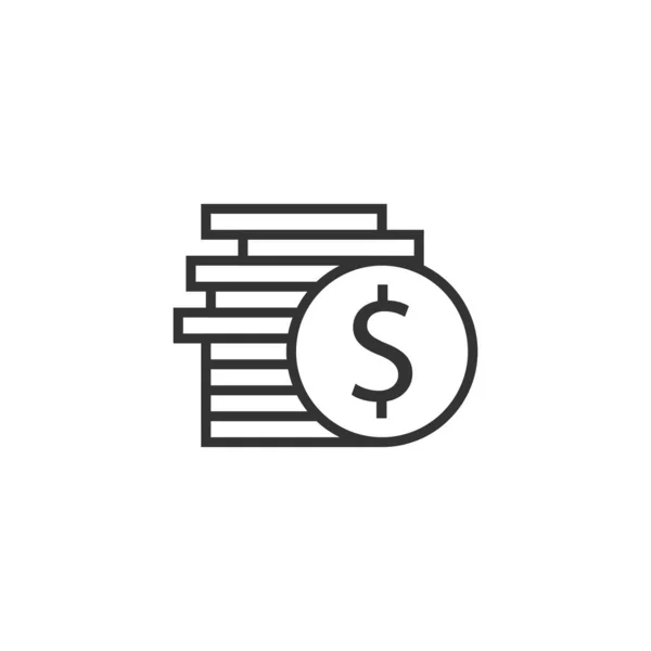 Coins stack icon in flat style. Dollar coin vector illustration — 스톡 벡터