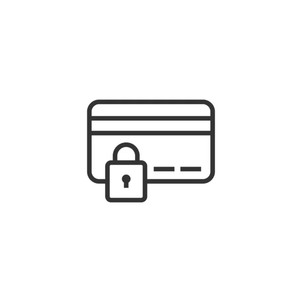 Ikona ochrony kart kredytowych w płaskim stylu. Bezpieczny wektor zakupów — Wektor stockowy