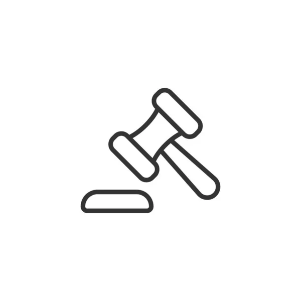 Aukciós kalapács ikon lapos stílusban. Bíróság aláírása vektor illusztráció — Stock Vector