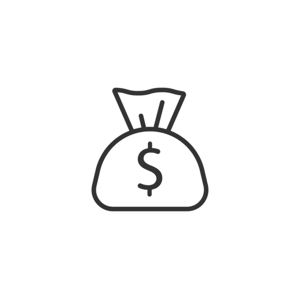 Geld zak pictogram in platte stijl. Geldzak met dollar vector ziekte — Stockvector