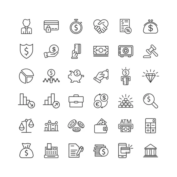 Düz bir şekilde ayarlanmış iş ince çizgi simgesi. Finans yatırımı ve