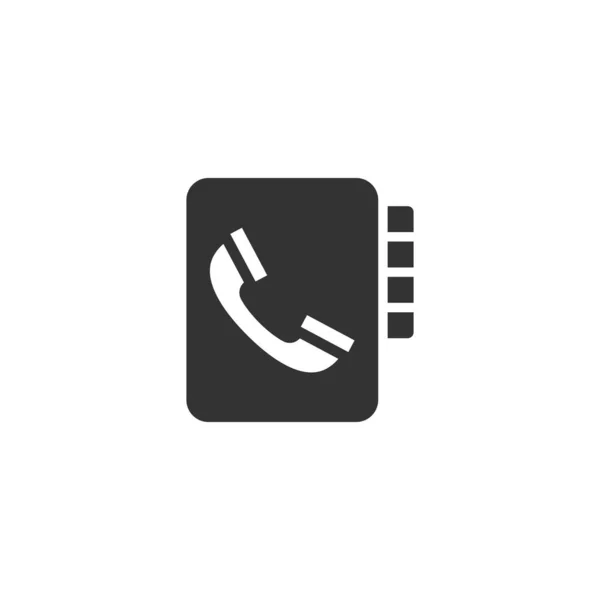 Icono de la libreta de direcciones en estilo plano. Teléfono portátil vector — Archivo Imágenes Vectoriales