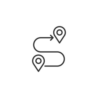 Harita pin simgesi düz stil. gps navigasyon vektör çizimi o