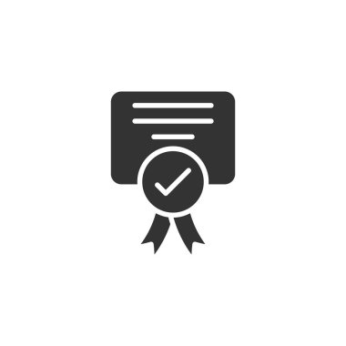 Sertifika simgesini düz şekilde onayla. Belge işaretleme vect