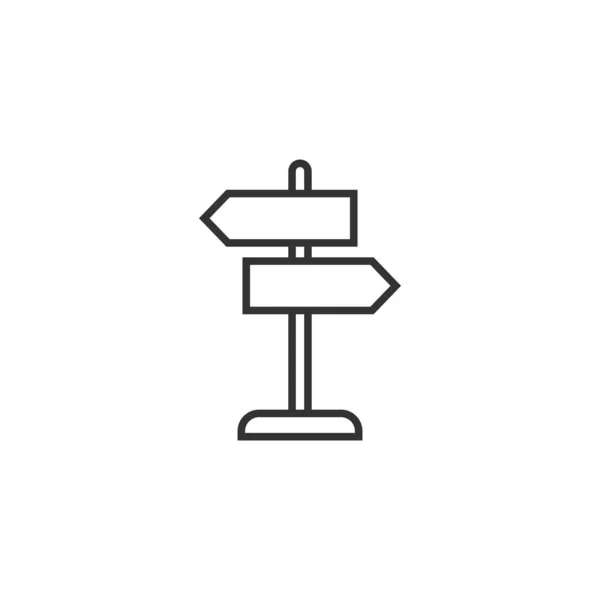 Wegweiser-Symbol im flachen Stil. Fahrtrichtungsvektor krank — Stockvektor