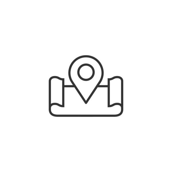 Kaart pin pictogram in platte stijl. gps navigatie vector illustratie o — Stockvector