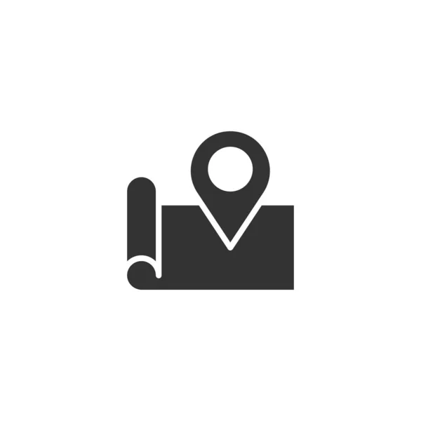 Kaart pin pictogram in platte stijl. gps navigatie vector illustratie o — Stockvector