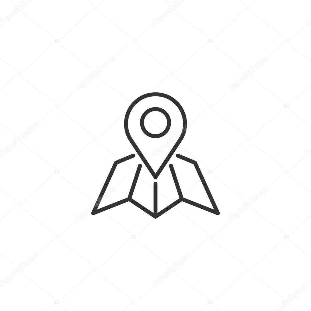 Map pin icon in flat style. gps navigation vector illustration o