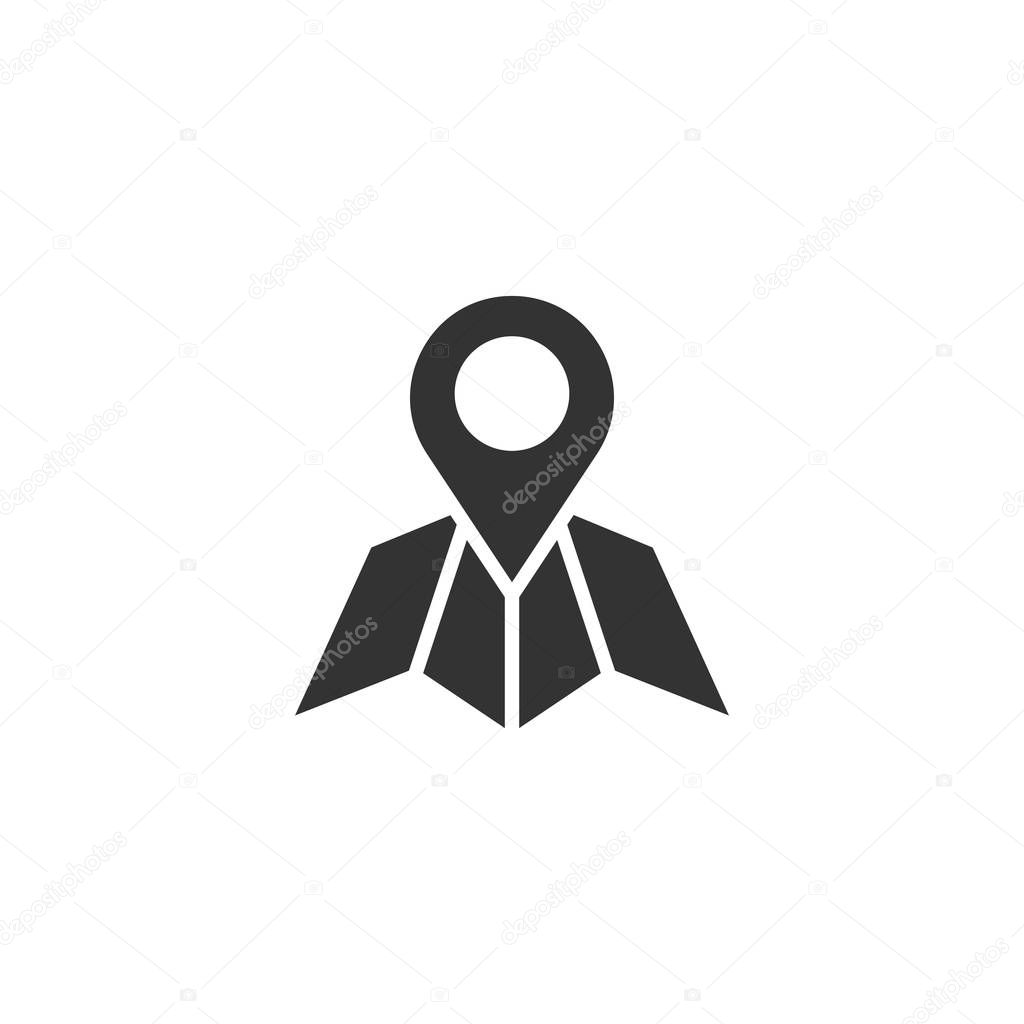 Map pin icon in flat style. gps navigation vector illustration o