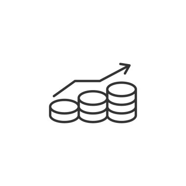 Gelir artışı simgesi düz bir şekilde. Mali performans vec