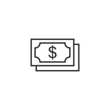 Düz stil para ikonu. Nakit vektör illüstrati değişimi