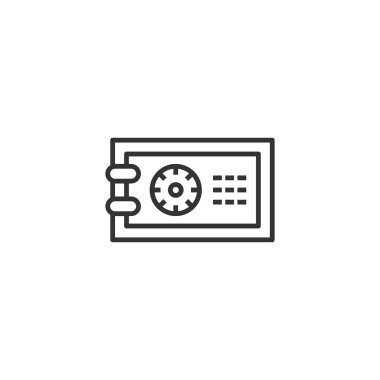 Güvenli para ikonu, düz stil. Strongbox vektör illüstrasyonu 