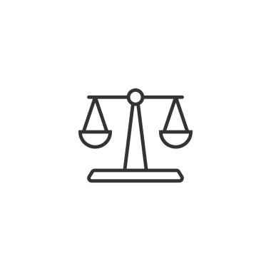 Denge simgesini düz bir şekilde ölçeklendir. Adalet vektör illüstrasyonu