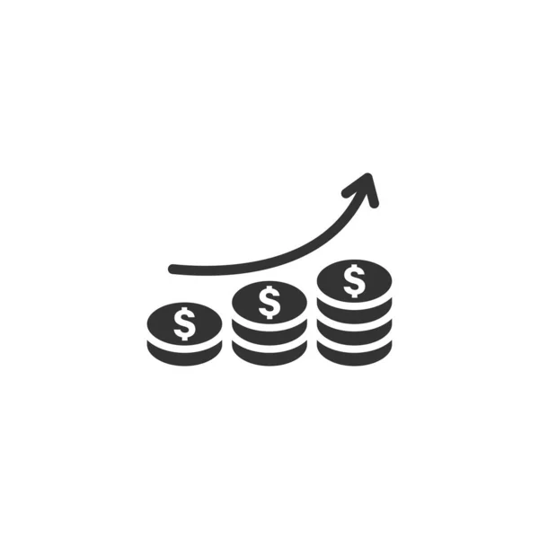 Income rate increase icon in flat style. Finance performance vec — 스톡 벡터