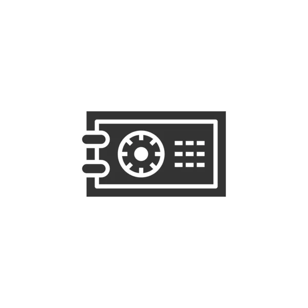 Safe money icon in flat style. Strongbox vector illustration on — Stock Vector