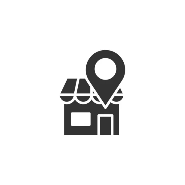 Home pin icon in flat style. House navigation vector illustratio — 스톡 벡터