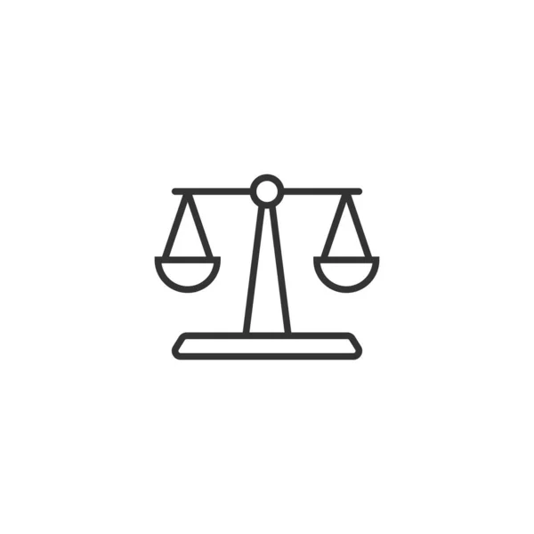 Scale balance icon in flat style. Justice vector illustration on — Stock Vector