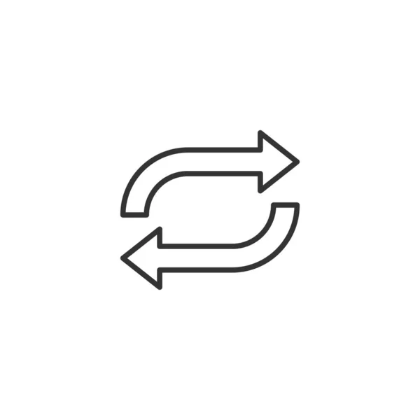 Pfeil-Rotations-Symbol im flachen Stil. sync action vector illustrati — Stockvektor