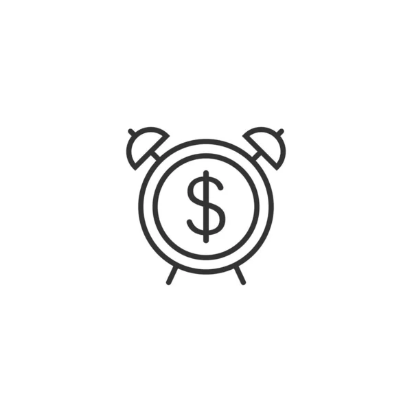 Time is money icon in flat style. Clock with dollar vector illus — Stock Vector