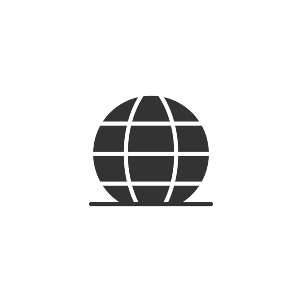 Icono del planeta Tierra en estilo plano. Globo vector geográfico illustr — Archivo Imágenes Vectoriales