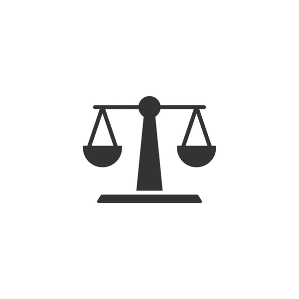 Icono de balanza a escala en estilo plano. Ilustración del vector de justicia — Archivo Imágenes Vectoriales