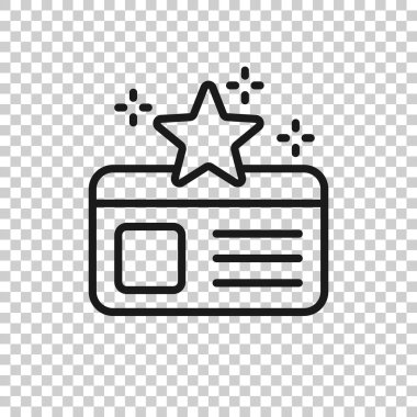 Sadakat kartı simgesi düz stil. w üzerinde ödül vektör illüstrasyonu