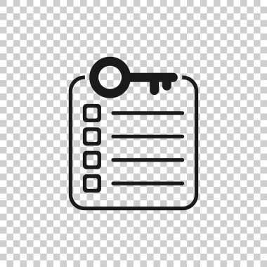 Parola hesap simgesi düz stil. Anahtar kelime vektör illüstrasyonu