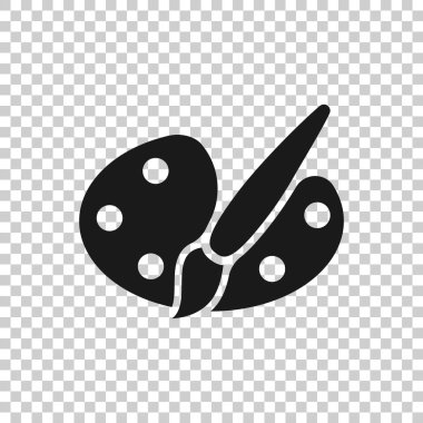 Düz biçimde boya fırçası simgesi. w üzerinde palet vektör illüstrasyonu