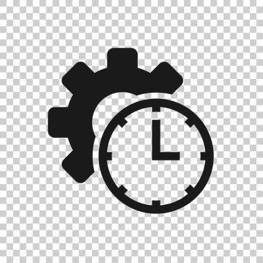 Gelişim simgesi düz stilde. Gear proje vektör illüstrasyonu