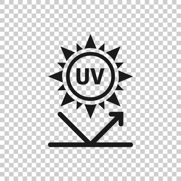 Icono de radiación UV en estilo plano. Ilustración vectorial ultravioleta — Archivo Imágenes Vectoriales