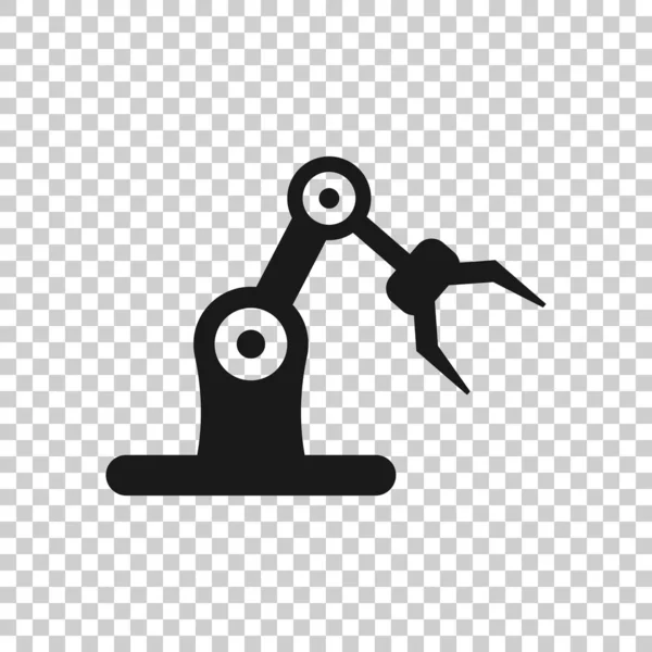 Robot arm ikon i platt stil. Mekaniker manipulator vektor illust — Stock vektor