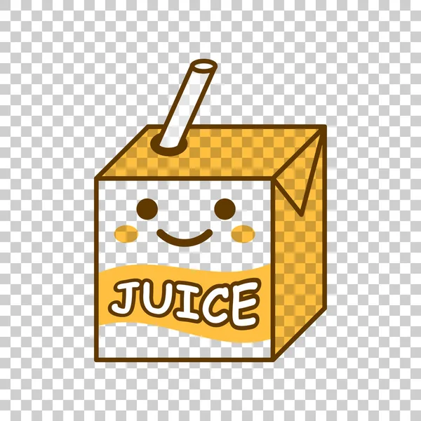 Lindo icono de jugo en estilo plano. Kawaii bebida vector ilustración — Vector de stock