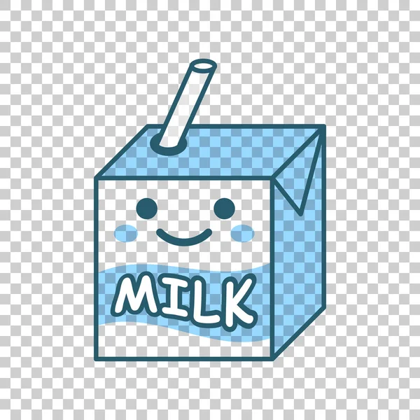 Carino icona del latte in stile piatto. Milkshake vettoriale illustrazione su w — Vettoriale Stock