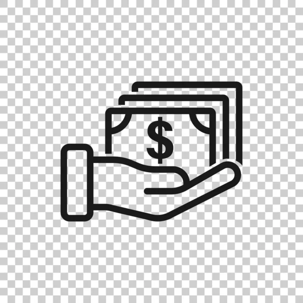 Icono de remuneración en estilo plano. Dinero en mano vector ilustrati — Archivo Imágenes Vectoriales