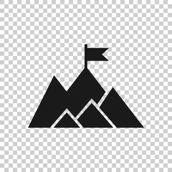 Πρωταθλητής αποστολή εικονίδιο σε επίπεδη στυλ. Εικονογράφηση διανύσματος βουνού — Διανυσματικό Αρχείο
