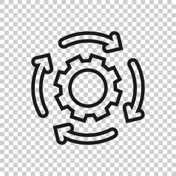 Workflow-Symbol im flachen Stil. Getriebe effektive Vektor-Illustration — Stockvektor