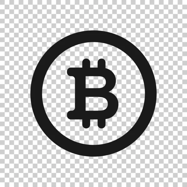 Bitcoin simgesi düz stil. wh üzerinde blok zinciri vektör illüstrasyonu — Stok Vektör