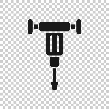 Düz stil bir kaya matkabı ikonu. Beyaz izole arkaplandaki vektör illüstrasyonunu yok et. İş konseptini yok et.