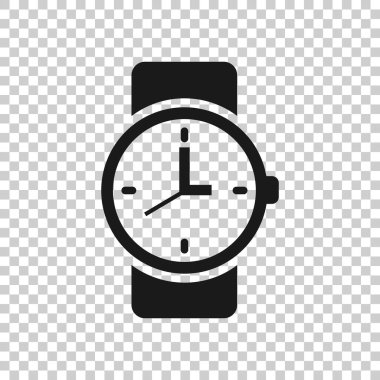 Kol saati simgesi düz stil. Beyaz izole edilmiş arka planda el saati çizimi. Zaman bilekliği iş konsepti.