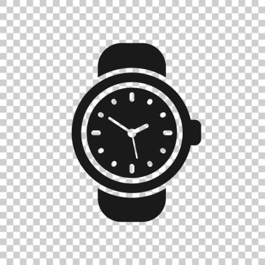 Kol saati simgesi düz stil. Beyaz izole edilmiş arka planda el saati çizimi. Zaman bilekliği iş konsepti.