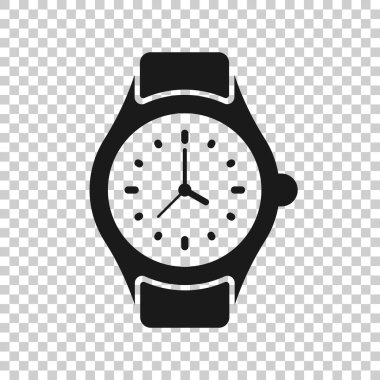 Kol saati simgesi düz stil. Beyaz izole edilmiş arka planda el saati çizimi. Zaman bilekliği iş konsepti.