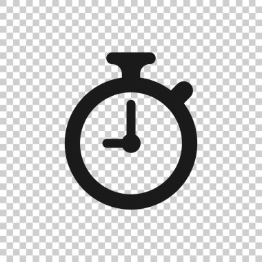 Düz bir saat simgesi. Beyaz izole arkaplanda vektör illüstrasyonunu izle. Zamanlayıcı iş konsepti.