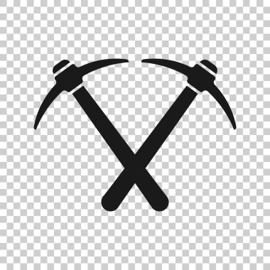 Düz stil balta simgesi. Beyaz izole edilmiş arka planda oduncu vektör çizimi. Kılıç ticareti kavramı.