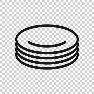 Tabak simgesi düz stil. Beyaz izole arkaplanda tabak vektör çizimi. Masa takımı iş konsepti.