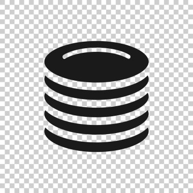 Tabak simgesi düz stil. Beyaz izole arkaplanda tabak vektör çizimi. Masa takımı iş konsepti.