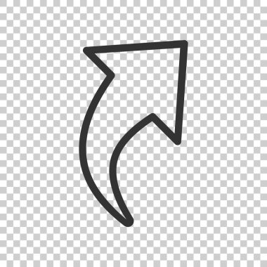 Düğme simgesini düz bir şekilde paylaş. Beyaz izole arkaplanda ok işareti vektör çizimi. Dosya iş konseptini gönder.